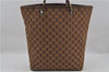 Authentic GUCCI Shoulder Tote Bag GG Canvas Leather 0021098 Brown 8282D