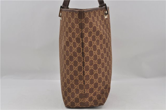 Authentic GUCCI Shoulder Tote Bag GG Canvas Leather 0021098 Brown 8282D