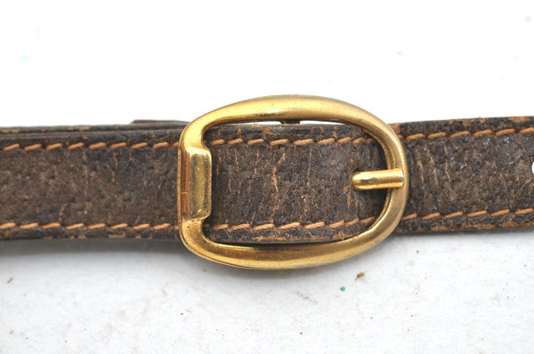 Authentic GUCCI GG Plus Shoulder Cross Body Bag GG PVC Leather Brown Junk 8292H