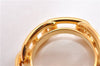 Authentic HERMES Scarf Ring Chaine d'Ancre Chain Design Gold Tone Box 8293F