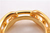 Authentic HERMES Scarf Ring Chaine d'Ancre Chain Design Gold Tone Box 8293F