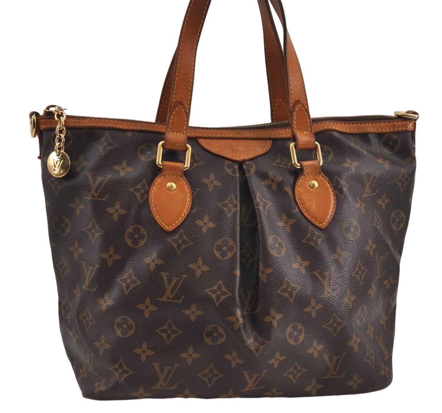 Authentic Louis Vuitton Monogram Palermo PM Shoulder Tote Bag M40145 LV 8297D