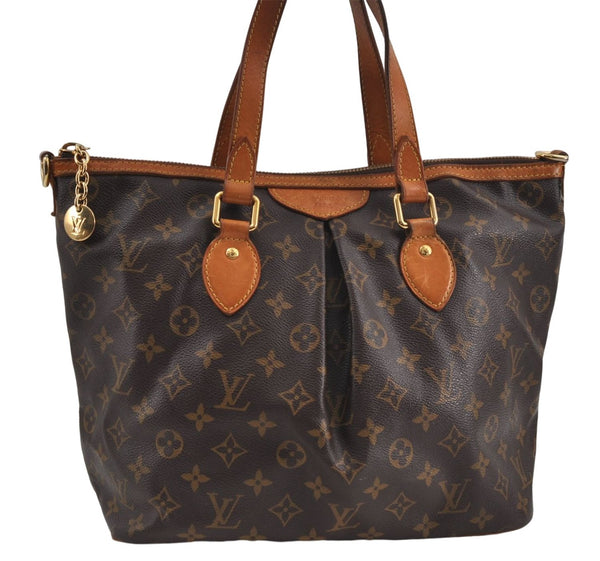 Authentic Louis Vuitton Monogram Palermo PM Shoulder Tote Bag M40145 LV 8297D