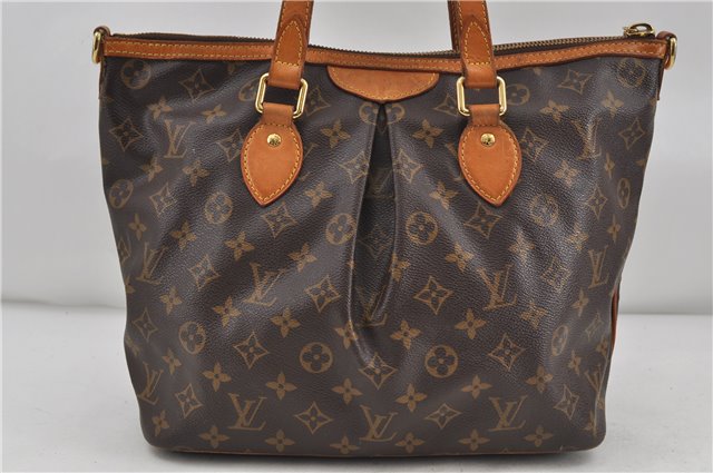 Authentic Louis Vuitton Monogram Palermo PM Shoulder Tote Bag M40145 LV 8297D