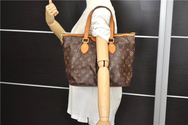 Authentic Louis Vuitton Monogram Palermo PM Shoulder Tote Bag M40145 LV 8297D