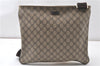 Authentic GUCCI Shoulder Cross Body Bag Purse GG PVC Leather 201446 Brown 8298F