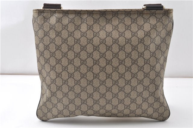 Authentic GUCCI Shoulder Cross Body Bag Purse GG PVC Leather 201446 Brown 8298F
