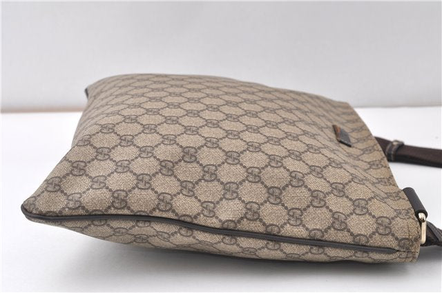 Authentic GUCCI Shoulder Cross Body Bag Purse GG PVC Leather 201446 Brown 8298F