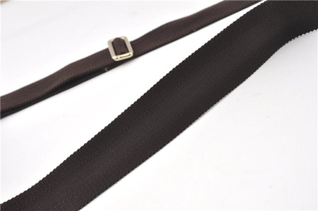 Authentic GUCCI Shoulder Cross Body Bag Purse GG PVC Leather 201446 Brown 8298F