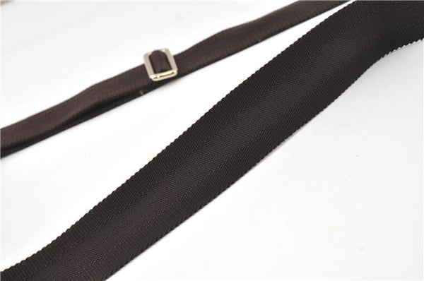 Authentic GUCCI Shoulder Cross Body Bag Purse GG PVC Leather 201446 Brown 8298F