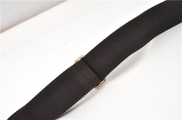 Authentic GUCCI Shoulder Cross Body Bag Purse GG PVC Leather 201446 Brown 8298F