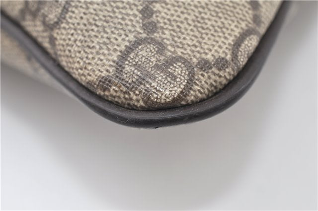 Authentic GUCCI Shoulder Cross Body Bag Purse GG PVC Leather 201446 Brown 8298F