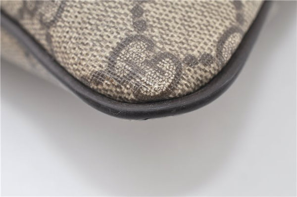 Authentic GUCCI Shoulder Cross Body Bag Purse GG PVC Leather 201446 Brown 8298F