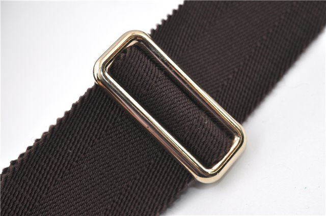 Authentic GUCCI Shoulder Cross Body Bag Purse GG PVC Leather 201446 Brown 8298F