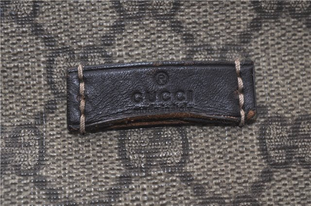 Authentic GUCCI Shoulder Cross Body Bag Purse GG PVC Leather 201446 Brown 8298F