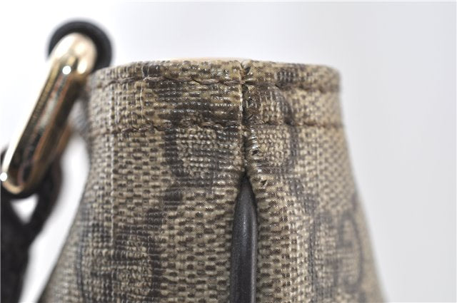 Authentic GUCCI Shoulder Cross Body Bag Purse GG PVC Leather 201446 Brown 8298F