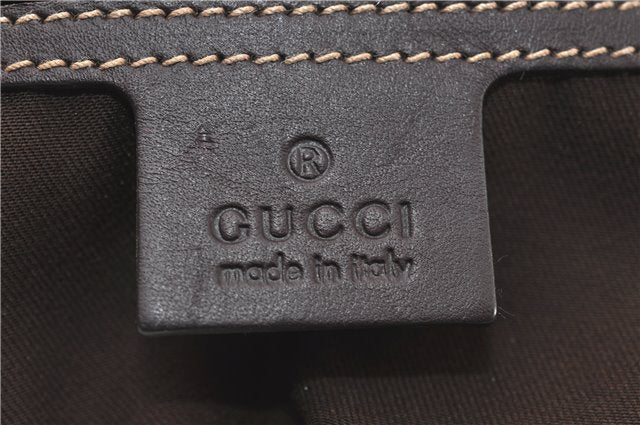 Authentic GUCCI Shoulder Cross Body Bag Purse GG PVC Leather 201446 Brown 8298F