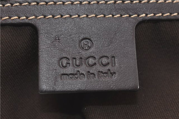 Authentic GUCCI Shoulder Cross Body Bag Purse GG PVC Leather 201446 Brown 8298F