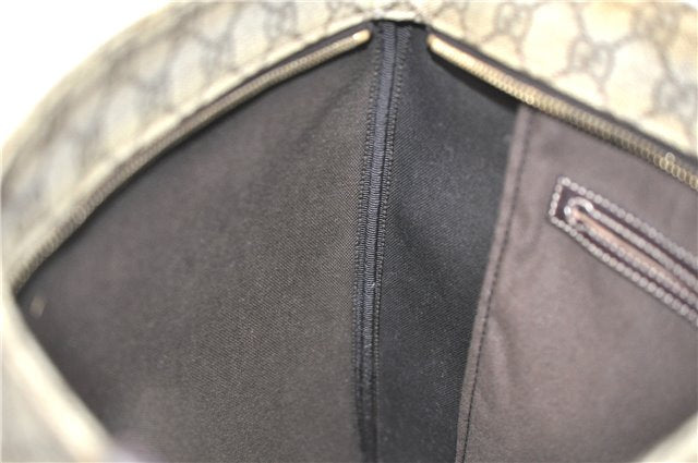 Authentic GUCCI Shoulder Cross Body Bag Purse GG PVC Leather 201446 Brown 8298F