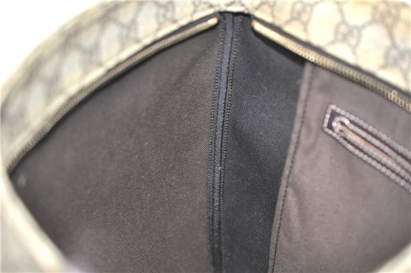 Authentic GUCCI Shoulder Cross Body Bag Purse GG PVC Leather 201446 Brown 8298F