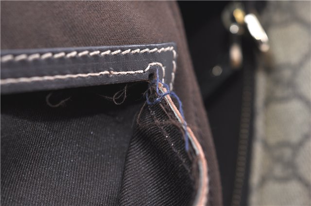 Authentic GUCCI Shoulder Cross Body Bag Purse GG PVC Leather 201446 Brown 8298F