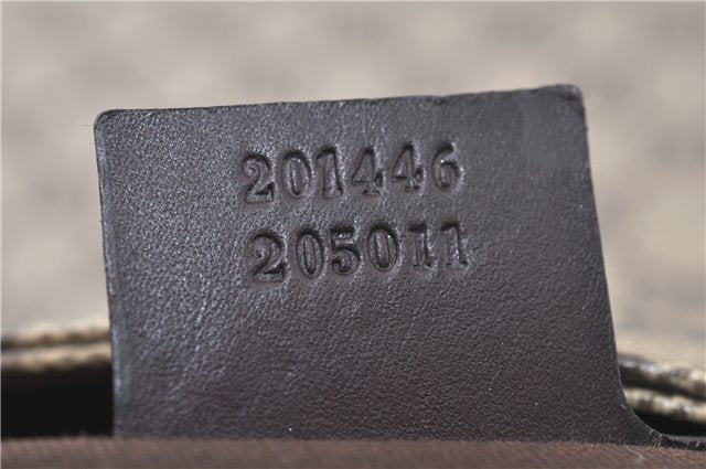 Authentic GUCCI Shoulder Cross Body Bag Purse GG PVC Leather 201446 Brown 8298F