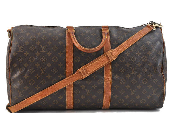 Auth LOUIS VUITTON Monogram Keepall Bandouliere 55 Boston Bag M41414 LV 8299C