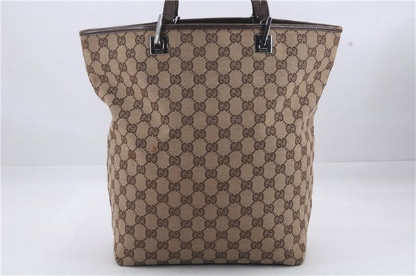 Authentic GUCCI Shoulder Tote Bag GG Canvas Leather 31243 Brown 8299D