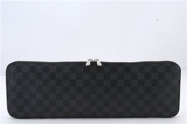 Authentic LOUIS VUITTON Damier Graphite Etui 5 Cravat Tie Case N41136 LV 8300C
