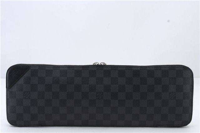 Authentic LOUIS VUITTON Damier Graphite Etui 5 Cravat Tie Case N41136 LV 8300C