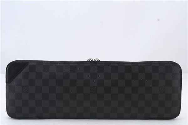Authentic LOUIS VUITTON Damier Graphite Etui 5 Cravat Tie Case N41136 LV 8300C