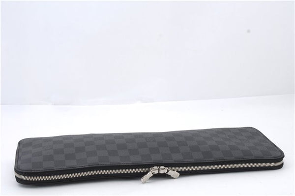 Authentic LOUIS VUITTON Damier Graphite Etui 5 Cravat Tie Case N41136 LV 8300C
