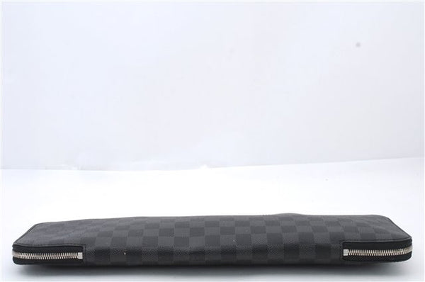 Authentic LOUIS VUITTON Damier Graphite Etui 5 Cravat Tie Case N41136 LV 8300C