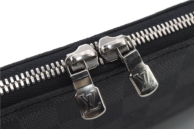 Authentic LOUIS VUITTON Damier Graphite Etui 5 Cravat Tie Case N41136 LV 8300C