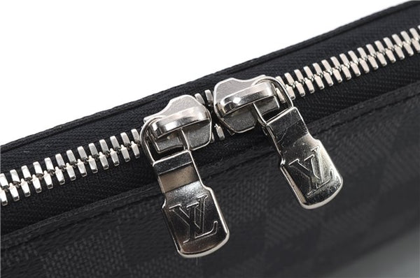 Authentic LOUIS VUITTON Damier Graphite Etui 5 Cravat Tie Case N41136 LV 8300C