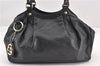 Authentic GUCCI Guccissima Sukey Shoulder Tote Bag GG Leather 211944 Black 8300F