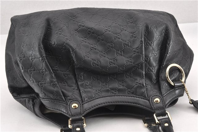 Authentic GUCCI Guccissima Sukey Shoulder Tote Bag GG Leather 211944 Black 8300F