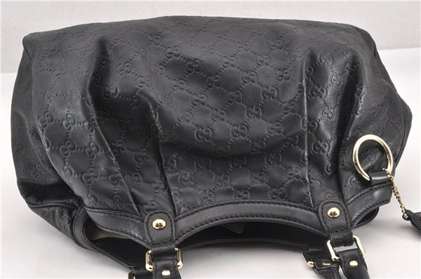 Authentic GUCCI Guccissima Sukey Shoulder Tote Bag GG Leather 211944 Black 8300F