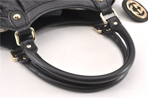 Authentic GUCCI Guccissima Sukey Shoulder Tote Bag GG Leather 211944 Black 8300F