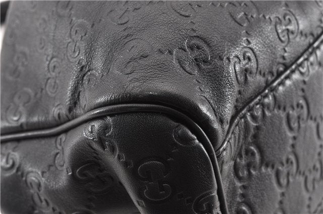 Authentic GUCCI Guccissima Sukey Shoulder Tote Bag GG Leather 211944 Black 8300F