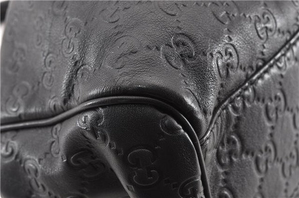 Authentic GUCCI Guccissima Sukey Shoulder Tote Bag GG Leather 211944 Black 8300F