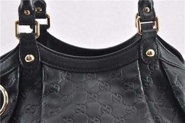 Authentic GUCCI Guccissima Sukey Shoulder Tote Bag GG Leather 211944 Black 8300F