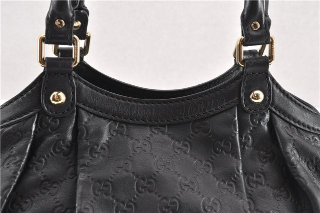 Authentic GUCCI Guccissima Sukey Shoulder Tote Bag GG Leather 211944 Black 8300F
