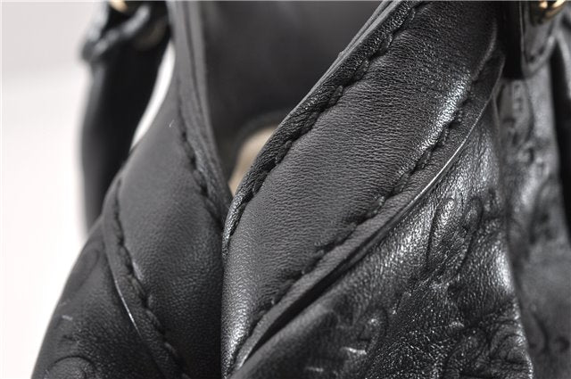 Authentic GUCCI Guccissima Sukey Shoulder Tote Bag GG Leather 211944 Black 8300F