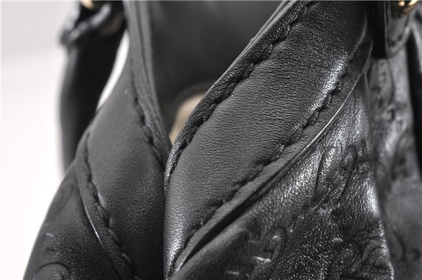 Authentic GUCCI Guccissima Sukey Shoulder Tote Bag GG Leather 211944 Black 8300F