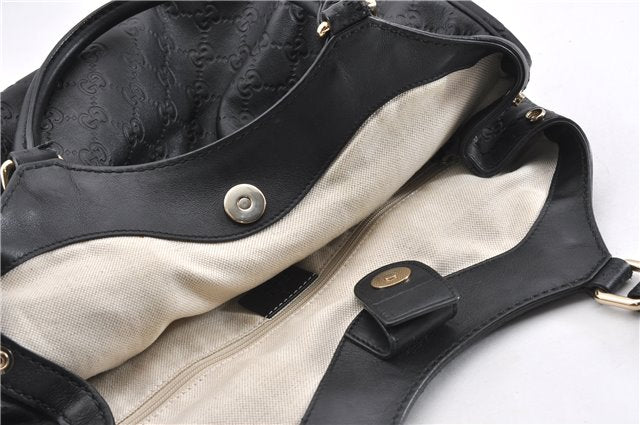 Authentic GUCCI Guccissima Sukey Shoulder Tote Bag GG Leather 211944 Black 8300F