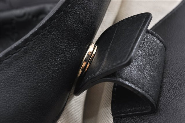 Authentic GUCCI Guccissima Sukey Shoulder Tote Bag GG Leather 211944 Black 8300F