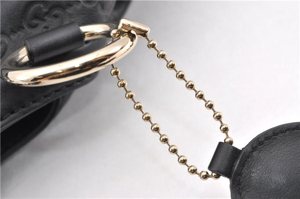 Authentic GUCCI Guccissima Sukey Shoulder Tote Bag GG Leather 211944 Black 8300F