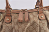 Authentic GUCCI Sukey 2Way Tote Bag GG Canvas Leather 247902 Brown 8301F