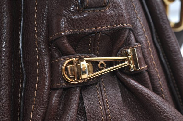 Authentic Chloe Paraty Medium 2Way Shoulder Hand Bag Purse Leather Brown 8302E